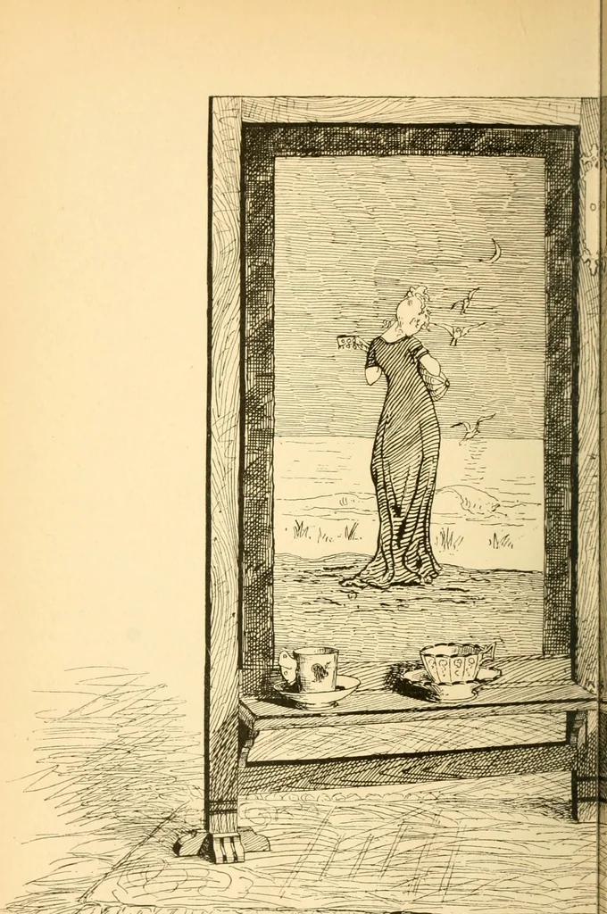 An illustration from Woman’s handiwork in modern homes, by Constance Cary Harrison; with numerous illustrations and five colored plates from designs by Samuel Colman, Rosina Emmet, George Gibson, and others, 1881, leaf 181