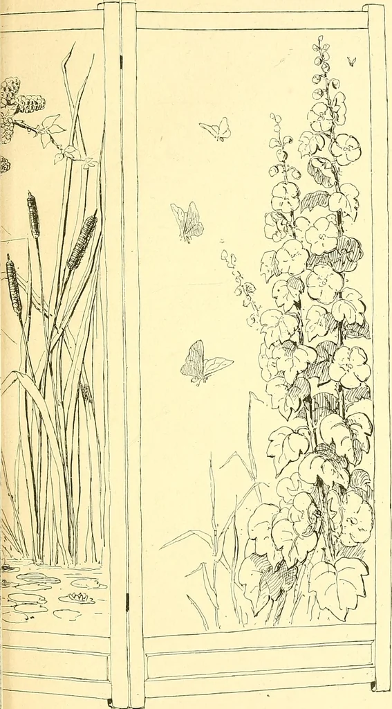 An illustration from Woman’s handiwork in modern homes, by Constance Cary Harrison; with numerous illustrations and five colored plates from designs by Samuel Colman, Rosina Emmet, George Gibson, and others, 1881, leaf 190
