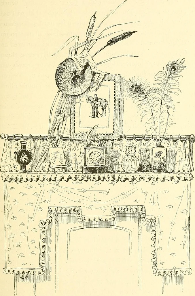 An illustration from Woman’s handiwork in modern homes, by Constance Cary Harrison; with numerous illustrations and five colored plates from designs by Samuel Colman, Rosina Emmet, George Gibson, and others, 1881, leaf 218