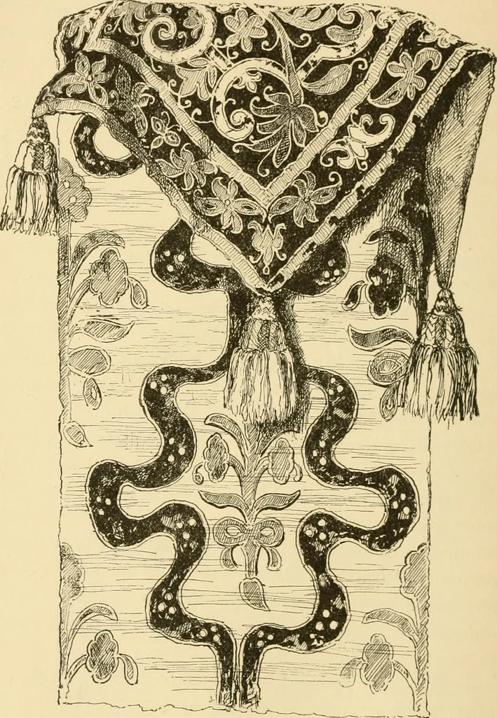 An illustration from Woman’s handiwork in modern homes, by Constance Cary Harrison; with numerous illustrations and five colored plates from designs by Samuel Colman, Rosina Emmet, George Gibson, and others, 1881, leaf 85