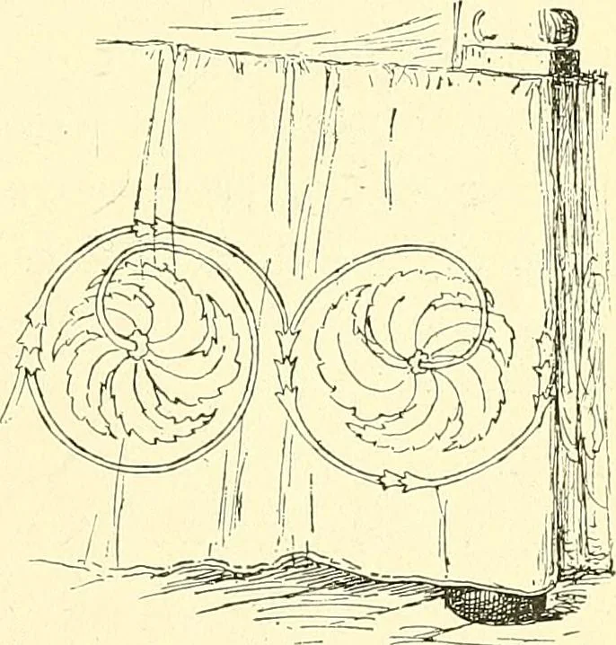 An illustration from Woman’s handiwork in modern homes, by Constance Cary Harrison; with numerous illustrations and five colored plates from designs by Samuel Colman, Rosina Emmet, George Gibson, and others, 1881, leaf 96