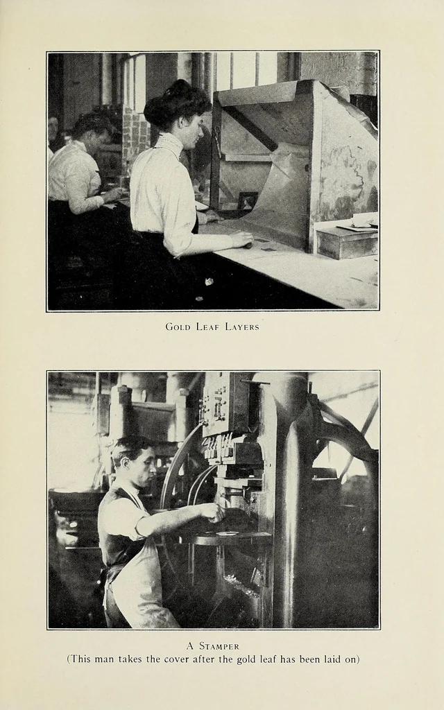 An illustration from Women in the bookbinding trade, 1913, leaf 227