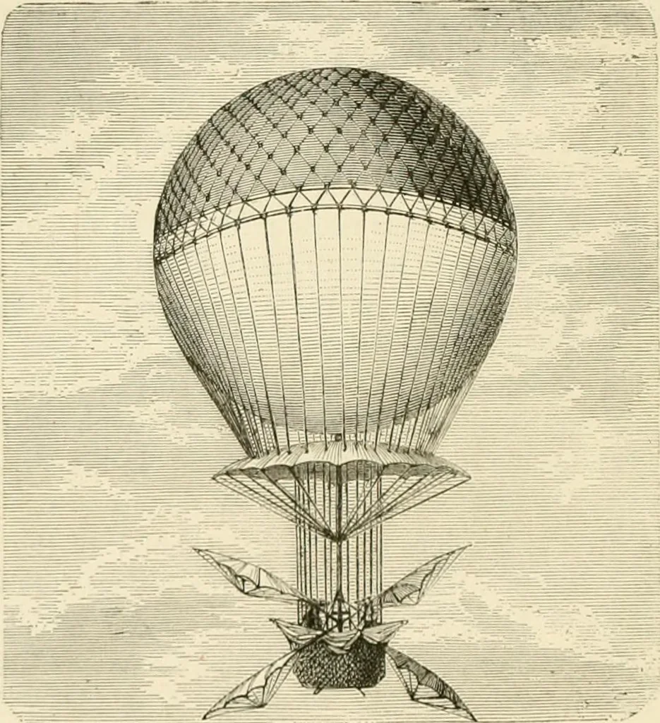 An illustration from Wonderful ballon ascents : or, The conquest of the skies. A history of balloons and balloon voyages, 1870, leaf 121