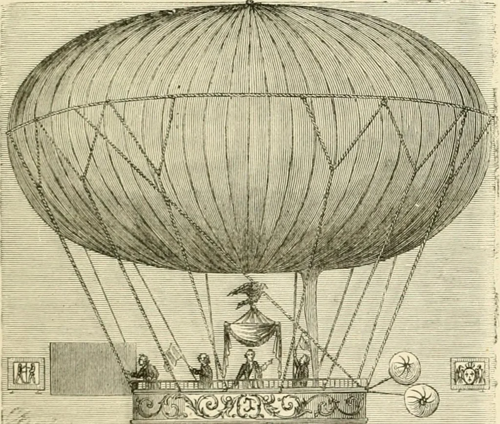 An illustration from Wonderful ballon ascents : or, The conquest of the skies. A history of balloons and balloon voyages, 1870, leaf 138