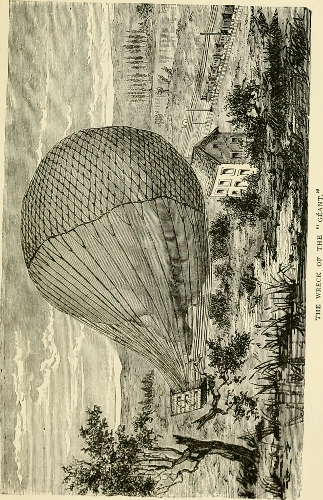 An illustration from Wonderful ballon ascents : or, The conquest of the skies. A history of balloons and balloon voyages, 1870, leaf 192
