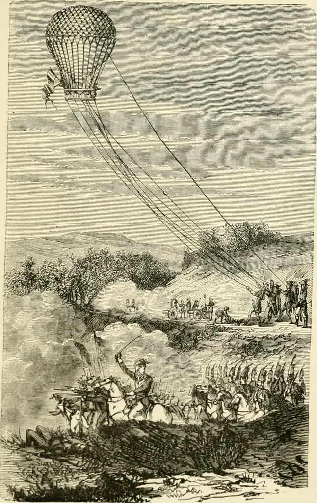 An illustration from Wonderful ballon ascents : or, The conquest of the skies. A history of balloons and balloon voyages, 1870, leaf 228