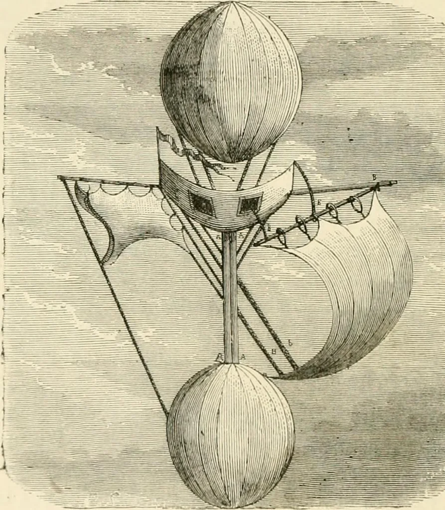 An illustration from Wonderful ballon ascents : or, The conquest of the skies. A history of balloons and balloon voyages, 1870, leaf 31