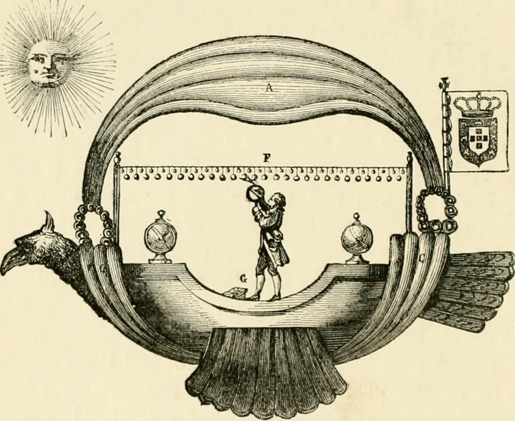 An illustration from Wonderful ballon ascents : or, The conquest of the skies. A history of balloons and balloon voyages, 1870, leaf 33