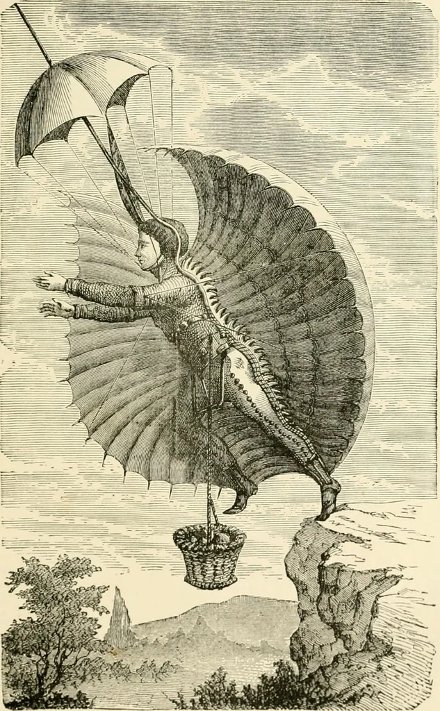 An illustration from Wonderful ballon ascents : or, The conquest of the skies. A history of balloons and balloon voyages, 1870, leaf 36