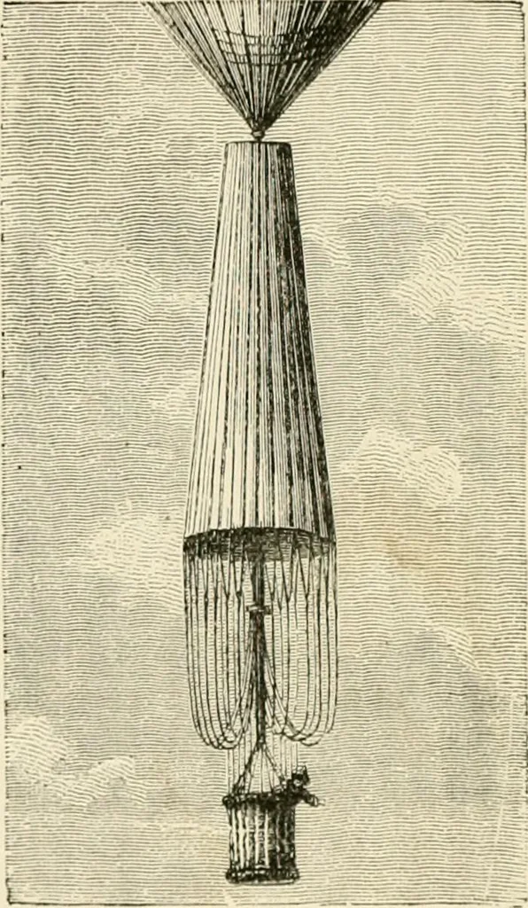 An illustration from Wonderful ballon ascents : or, The conquest of the skies. A history of balloons and balloon voyages, 1870, leaf 45