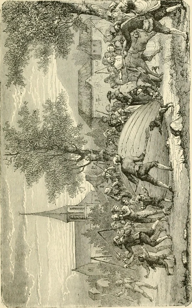 An illustration from Wonderful ballon ascents : or, The conquest of the skies. A history of balloons and balloon voyages, 1870, leaf 60