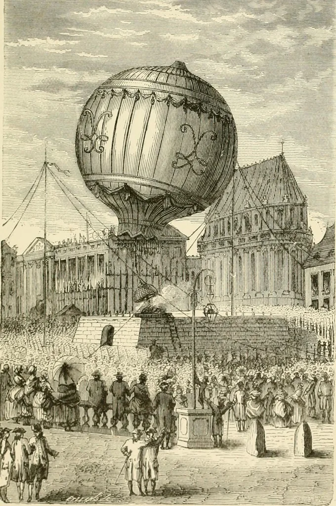 An illustration from Wonderful ballon ascents : or, The conquest of the skies. A history of balloons and balloon voyages, 1870, leaf 70