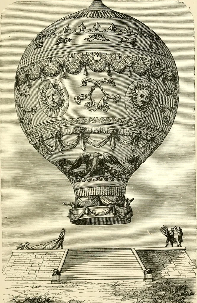 An illustration from Wonderful ballon ascents : or, The conquest of the skies. A history of balloons and balloon voyages, 1870, leaf 80