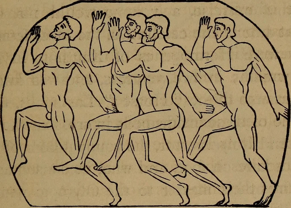 An illustration from Wonders of bodily strength and skill : in all ages and all countries, 1873, leaf 116