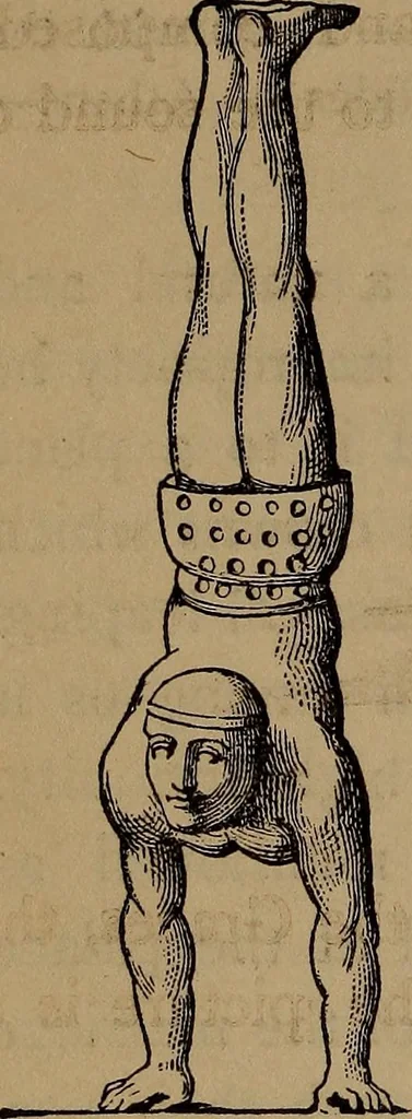 An illustration from Wonders of bodily strength and skill : in all ages and all countries, 1873, leaf 157
