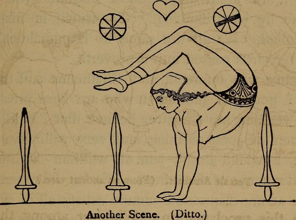 An illustration from Wonders of bodily strength and skill : in all ages and all countries, 1873, leaf 160