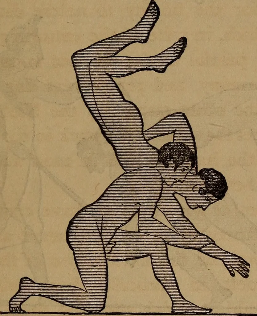 An illustration from Wonders of bodily strength and skill : in all ages and all countries, 1873, leaf 38