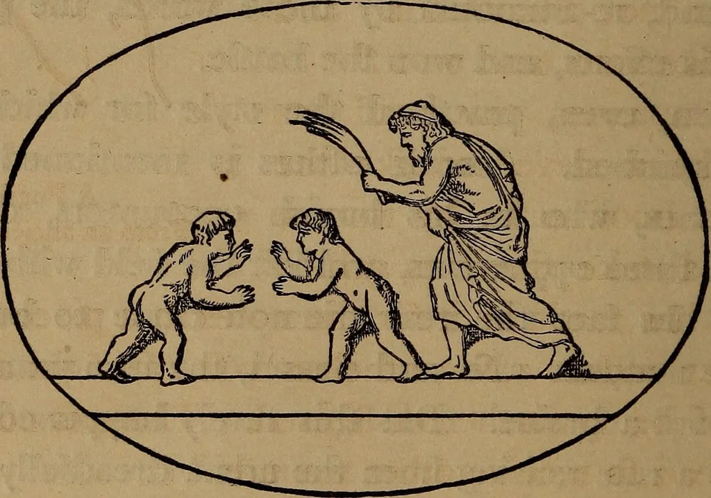 An illustration from Wonders of bodily strength and skill : in all ages and all countries, 1873, leaf 51