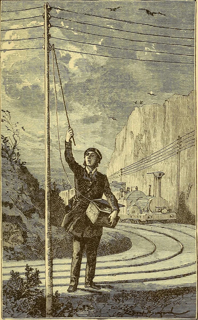 An illustration from Wonders of electricity, 1872, leaf 100