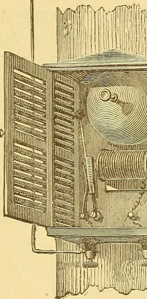 An illustration from Wonders of electricity, 1872, leaf 104