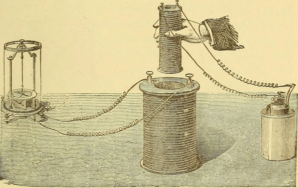 An illustration from Wonders of electricity, 1872, leaf 188
