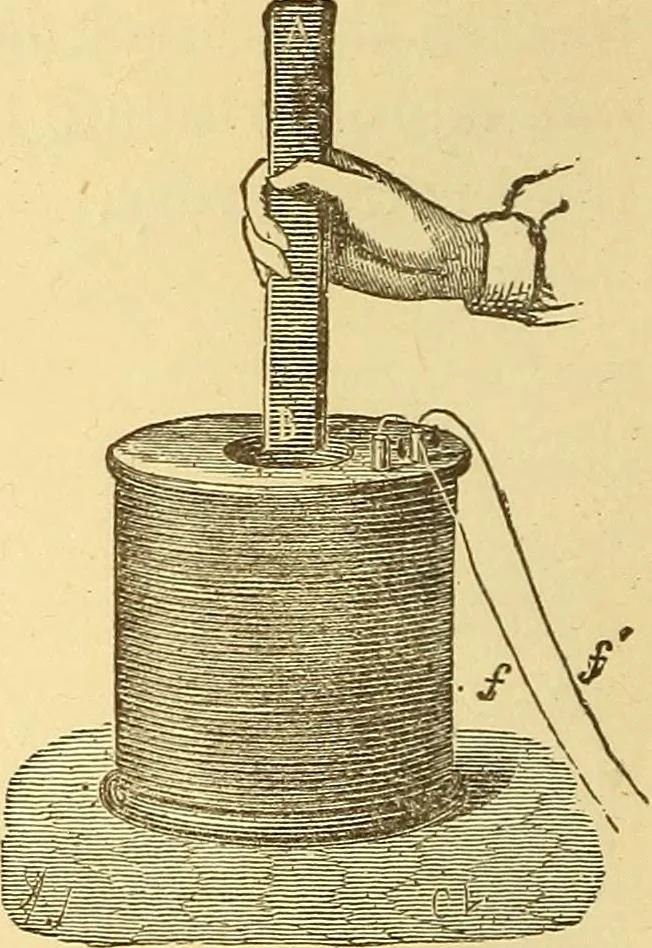 An illustration from Wonders of electricity, 1872, leaf 189
