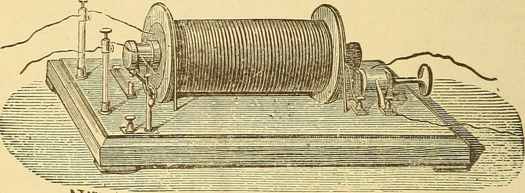 An illustration from Wonders of electricity, 1872, leaf 201