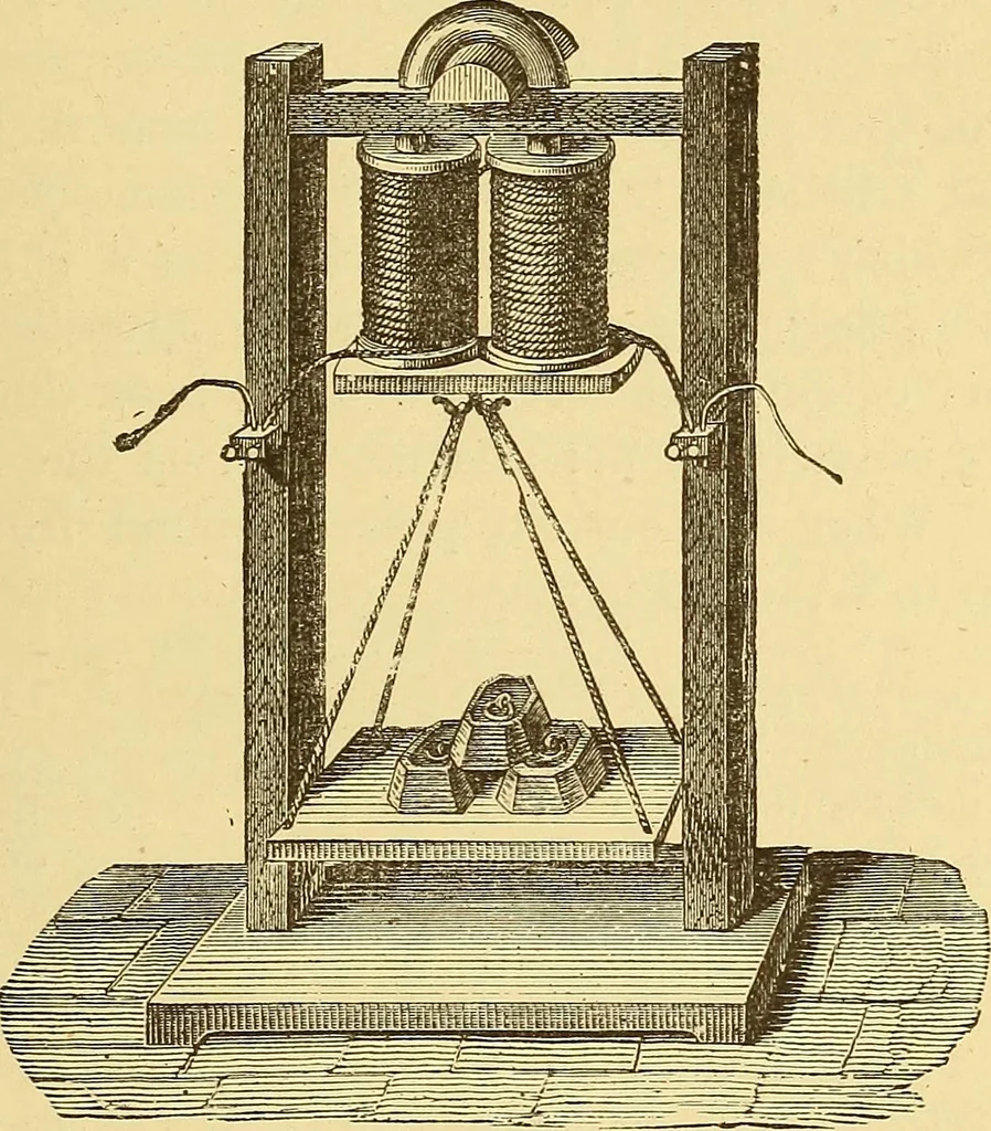 An illustration from Wonders of electricity, 1872, leaf 46