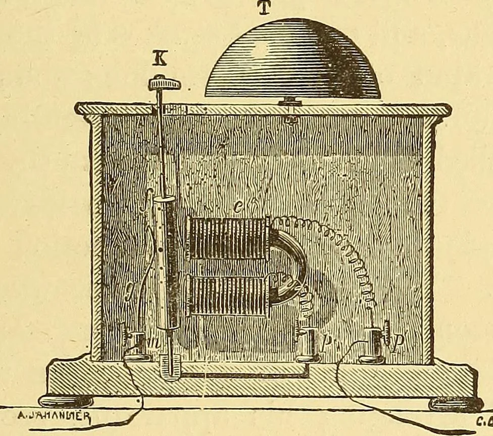 An illustration from Wonders of electricity, 1872, leaf 66