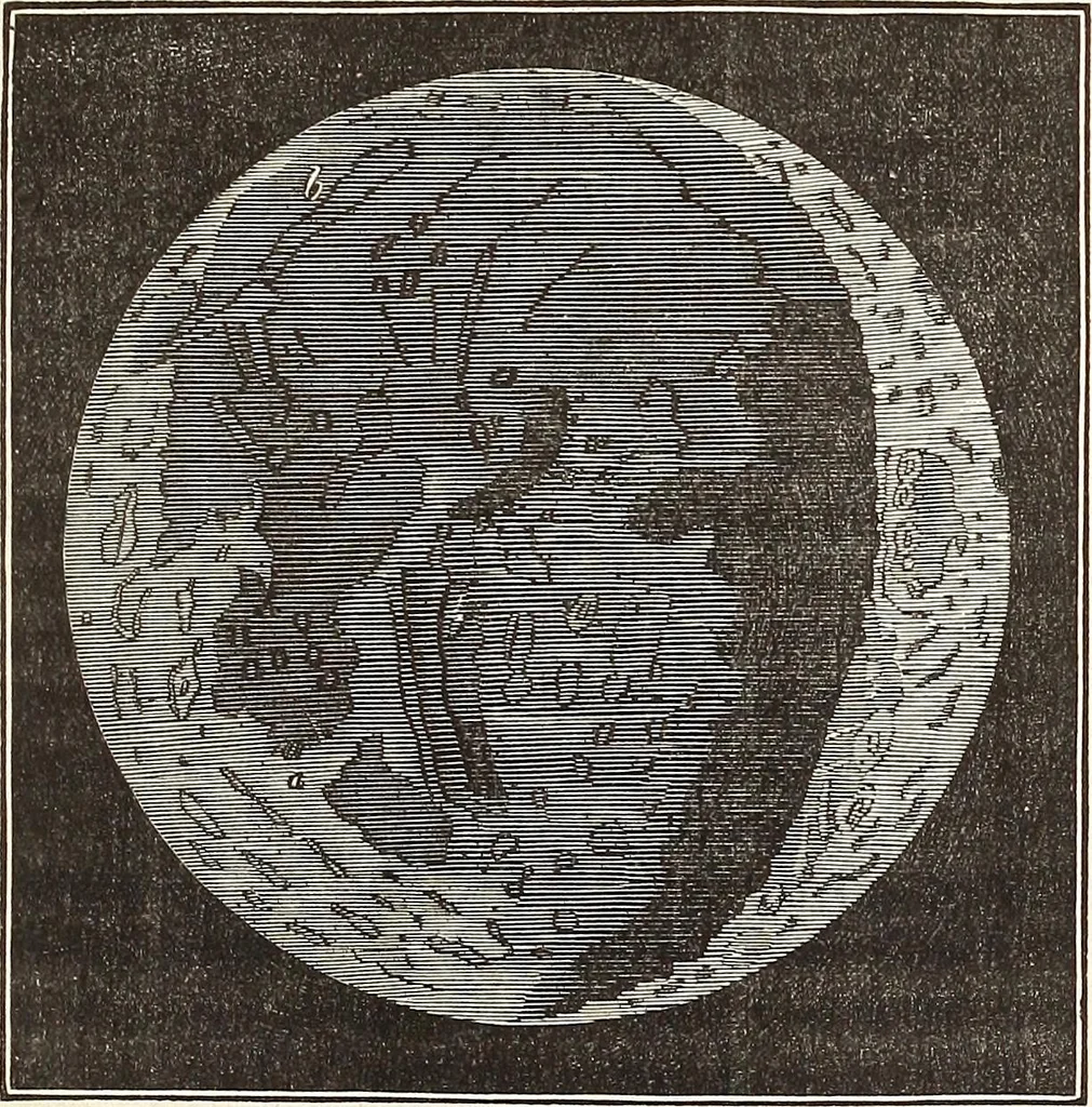 An illustration from The wonders of the heavens, being a popular view of astronomy, including a full illustration of the mechanism of the heavens; embracing the sun, moon, and stars, with descriptions of the planets, comets, fixed stars, double stars, the constellations, the galaxy, or milky-way, the zodiacal light, aurora borealis, or norhtern lights, meteors, clouds, falling stars, aërolites, &c, 1837, leaf 183