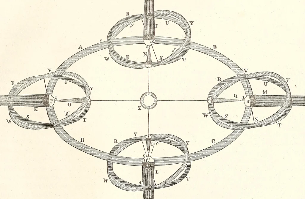 An illustration from The wonders of the heavens, being a popular view of astronomy, including a full illustration of the mechanism of the heavens; embracing the sun, moon, and stars, with descriptions of the planets, comets, fixed stars, double stars, the constellations, the galaxy, or milky-way, the zodiacal light, aurora borealis, or norhtern lights, meteors, clouds, falling stars, aërolites, &c, 1837, leaf 278