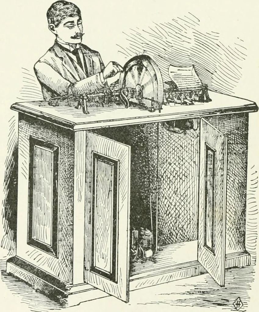 An illustration from The wonders of modern mechanism. A résumé of recent progress in mechanical, physical, and engineering science, 1896, leaf 185