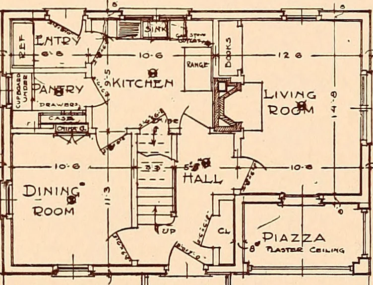 An illustration from Woodbourne : a description of single and semi-detached houses offered at this attractive site by the Boston Dwelling House Company, 1913, leaf 11