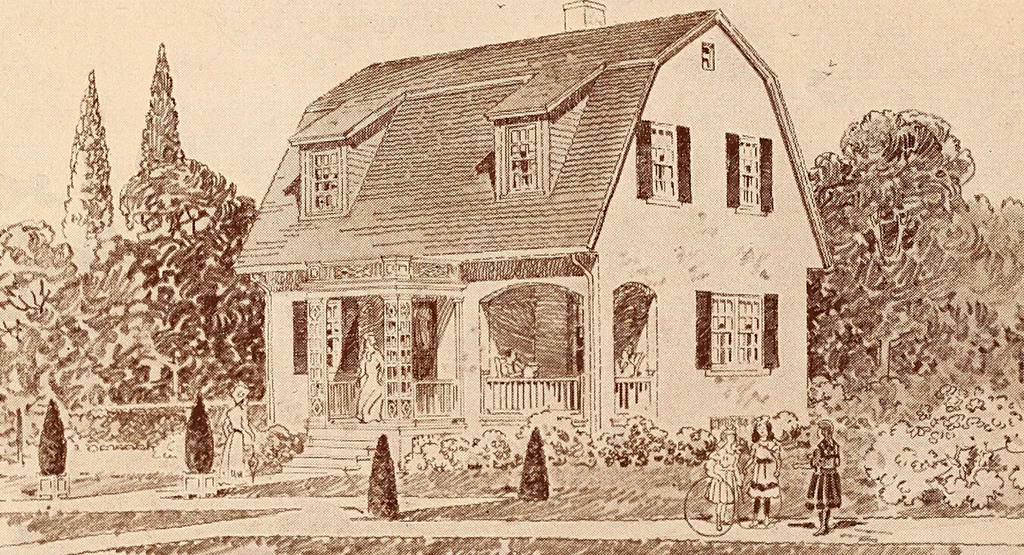 An illustration from Woodbourne : a description of single and semi-detached houses offered at this attractive site by the Boston Dwelling House Company, 1913, leaf 11