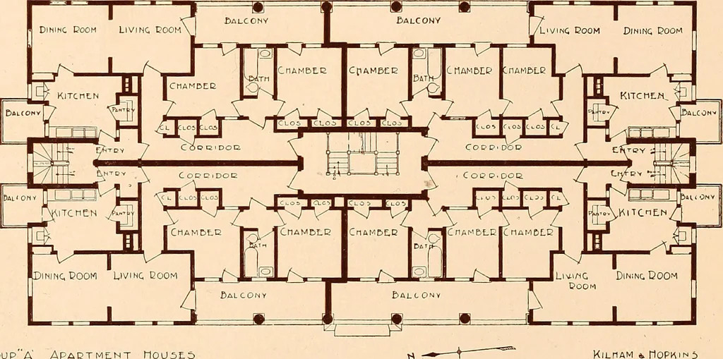 An illustration from Woodbourne : a description of single and semi-detached houses offered at this attractive site by the Boston Dwelling House Company, 1913, leaf 33