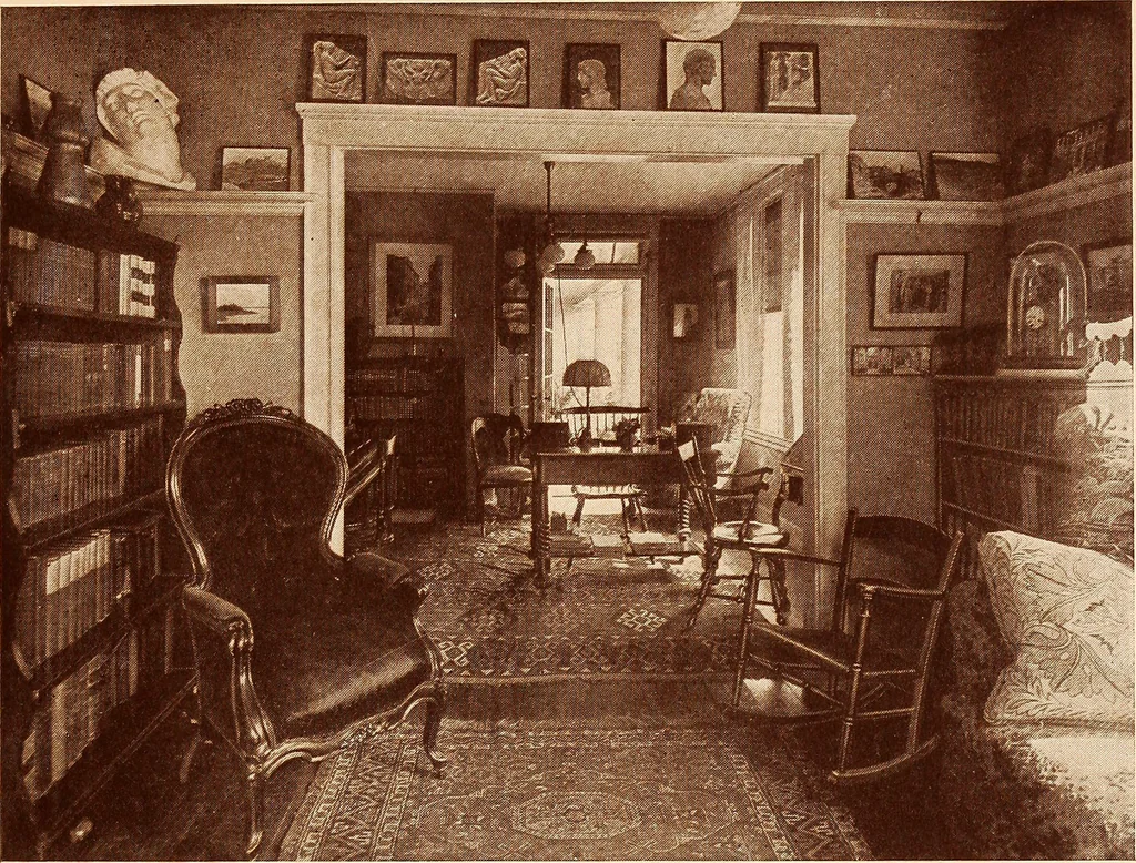 An illustration from Woodbourne : a description of single and semi-detached houses offered at this attractive site by the Boston Dwelling House Company, 1913, leaf 34