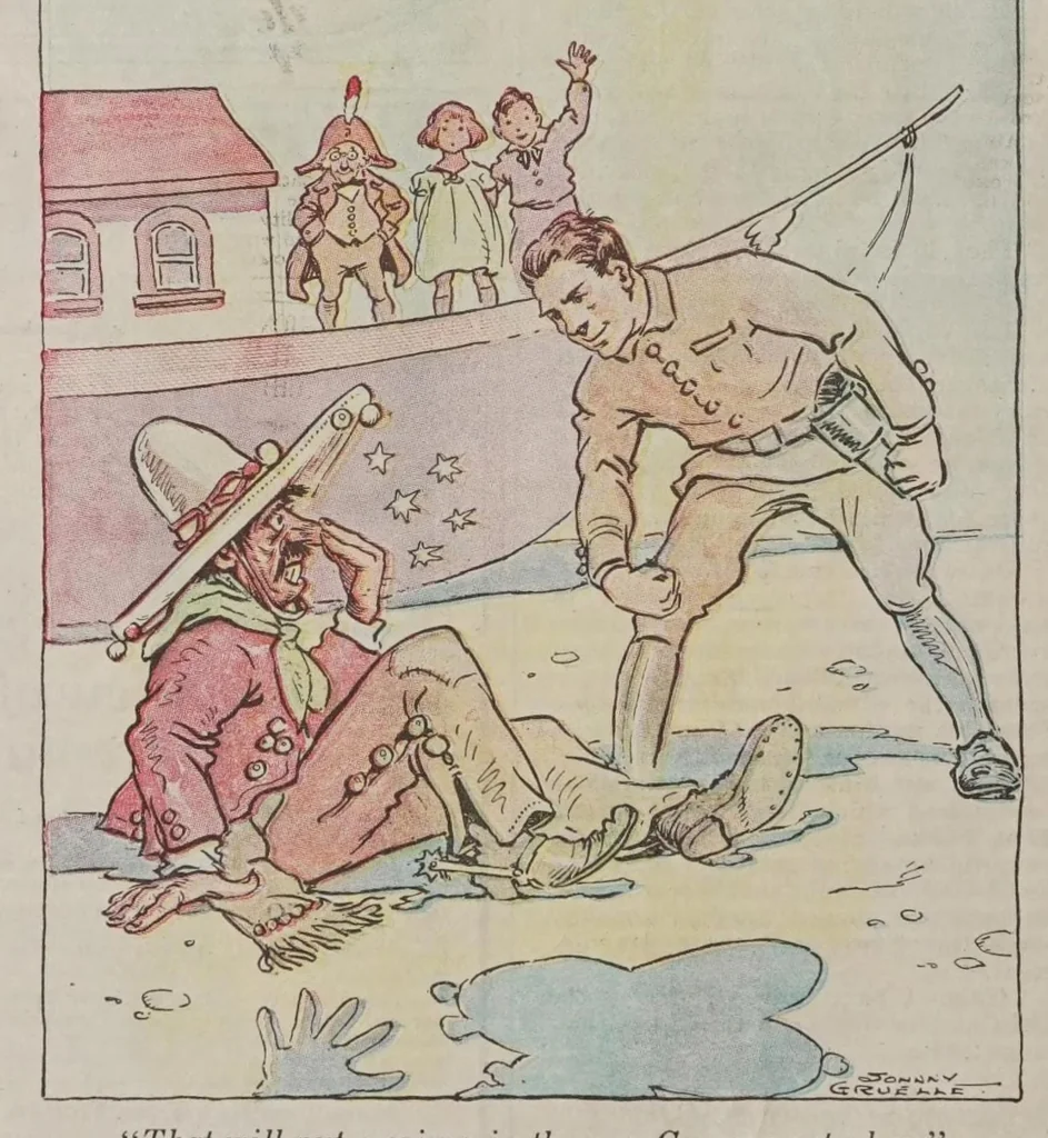 An illustration from Johnny Gruelle Books & Comics, 1911, leaf 17