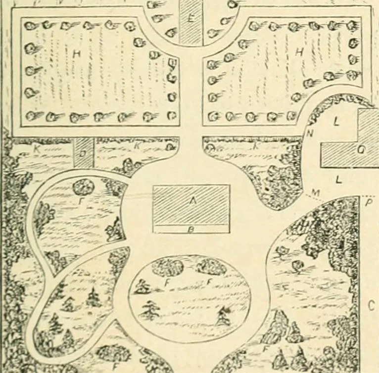 An illustration from Woodward's architecture, landscape gardening, and rural art. no. I.--1867 [-no. II.--1868], 1872, leaf 34