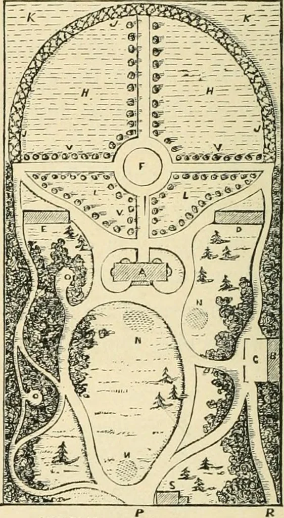 An illustration from Woodward's architecture, landscape gardening, and rural art. no. I.--1867 [-no. II.--1868], 1872, leaf 49