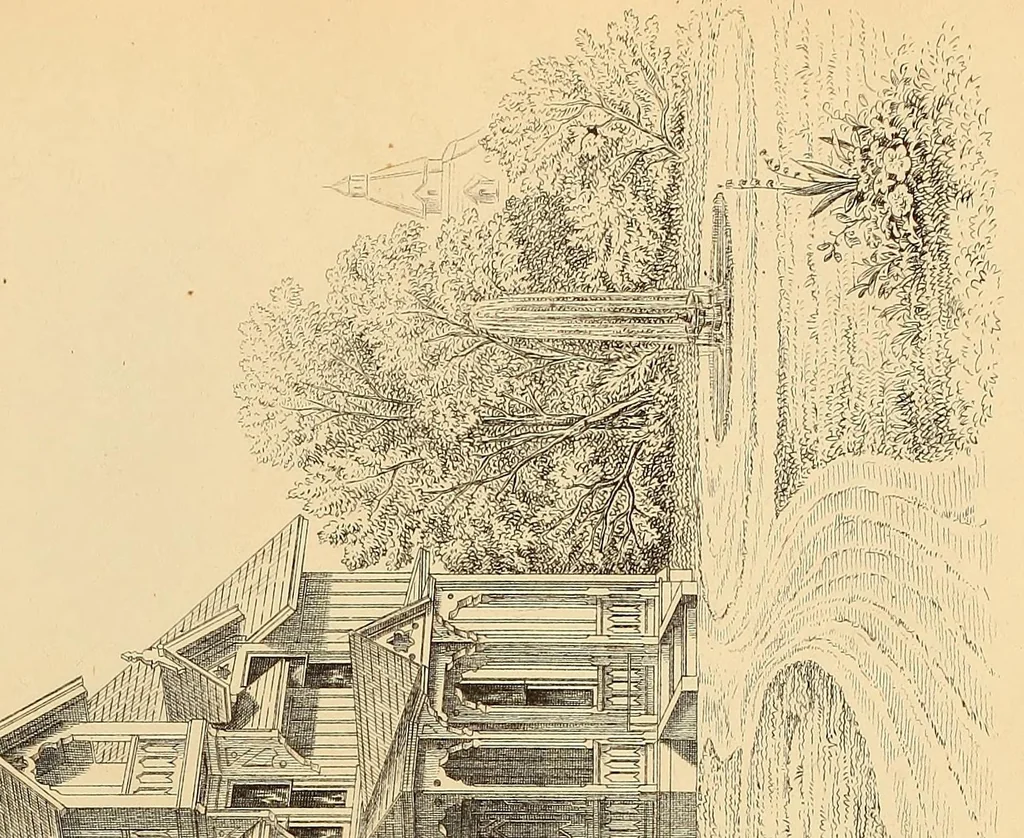 An illustration from Woodward's national architect; containing ... original designs, plans and details, to working scale, for the practical construction of dwelling houses for the country, suburb and village.With full and complete sets of specifications and an estimate of the cost of each design, 1869, leaf 79