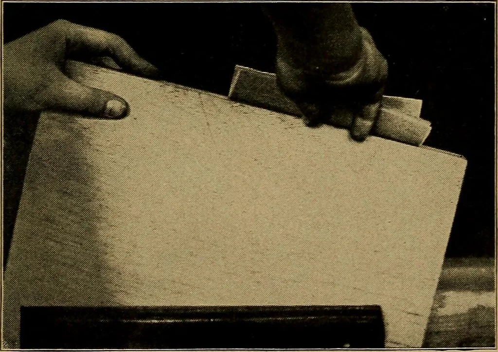 An illustration from Woodwork for the grades, for use in manual training classes; fully illustrated with three hundred half-tone engravings from actual shop practice, and many working drawings of educational shop problems, 1913, leaf 102