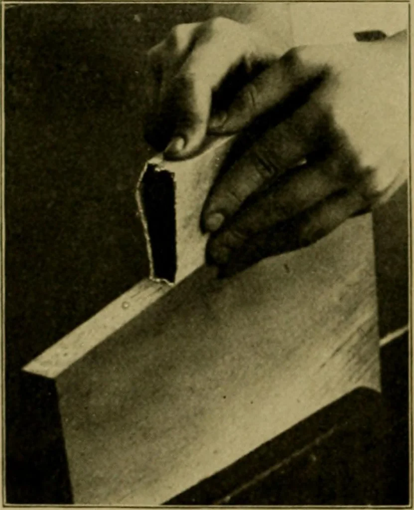 An illustration from Woodwork for the grades, for use in manual training classes; fully illustrated with three hundred half-tone engravings from actual shop practice, and many working drawings of educational shop problems, 1913, leaf 103
