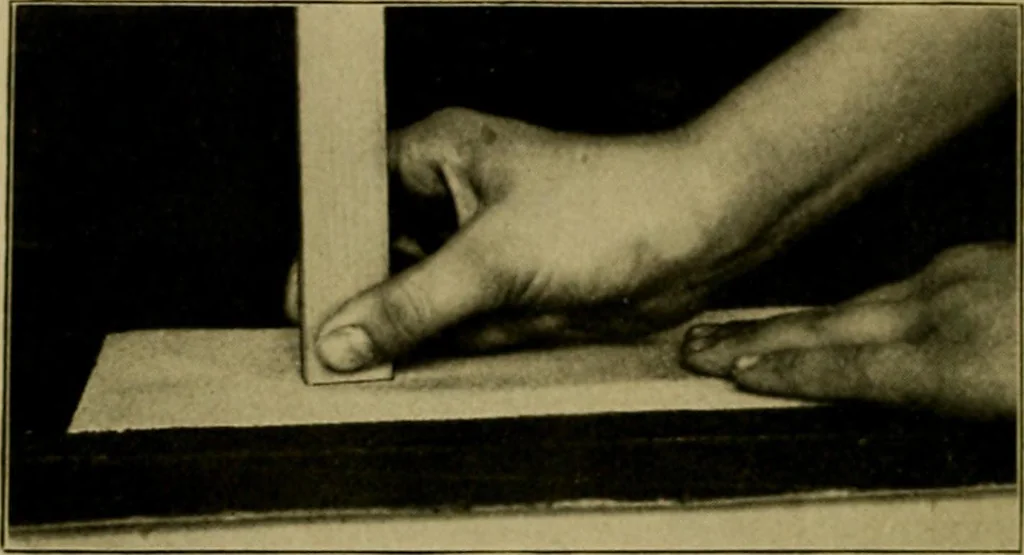 An illustration from Woodwork for the grades, for use in manual training classes; fully illustrated with three hundred half-tone engravings from actual shop practice, and many working drawings of educational shop problems, 1913, leaf 105