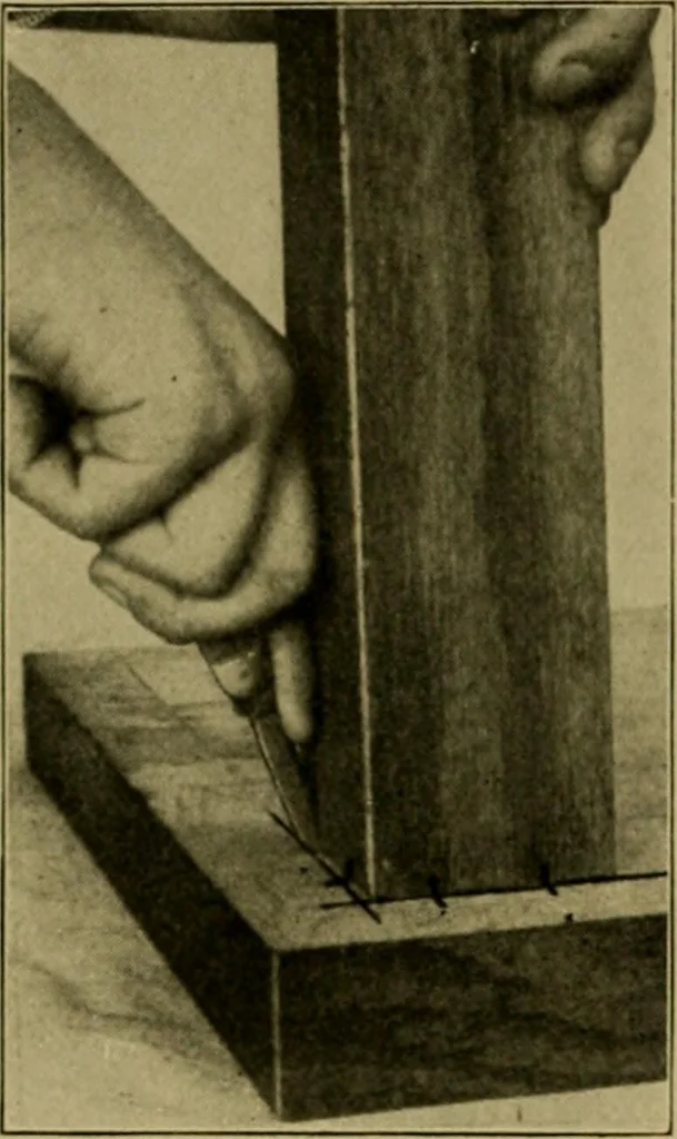 An illustration from Woodwork for the grades, for use in manual training classes; fully illustrated with three hundred half-tone engravings from actual shop practice, and many working drawings of educational shop problems, 1913, leaf 127