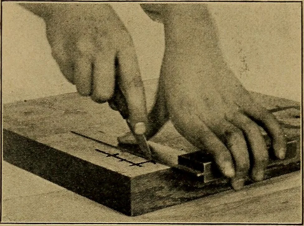 An illustration from Woodwork for the grades, for use in manual training classes; fully illustrated with three hundred half-tone engravings from actual shop practice, and many working drawings of educational shop problems, 1913, leaf 128