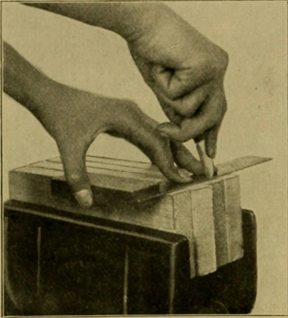 An illustration from Woodwork for the grades, for use in manual training classes; fully illustrated with three hundred half-tone engravings from actual shop practice, and many working drawings of educational shop problems, 1913, leaf 135