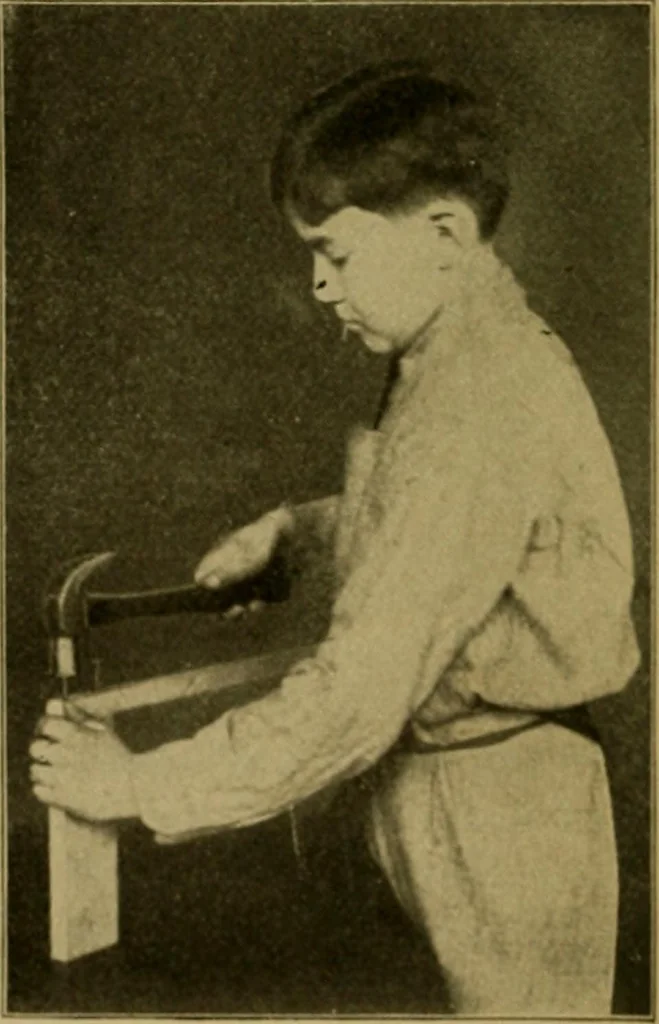 An illustration from Woodwork for the grades, for use in manual training classes; fully illustrated with three hundred half-tone engravings from actual shop practice, and many working drawings of educational shop problems, 1913, leaf 139