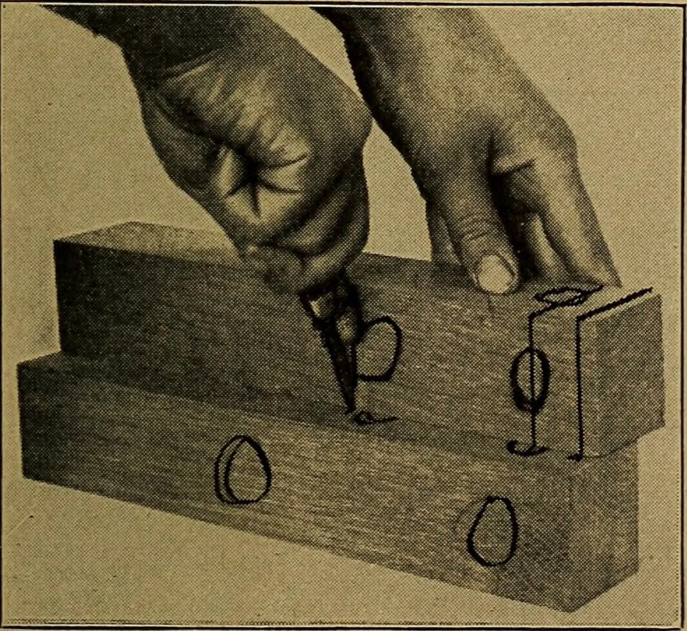 An illustration from Woodwork for the grades, for use in manual training classes; fully illustrated with three hundred half-tone engravings from actual shop practice, and many working drawings of educational shop problems, 1913, leaf 160