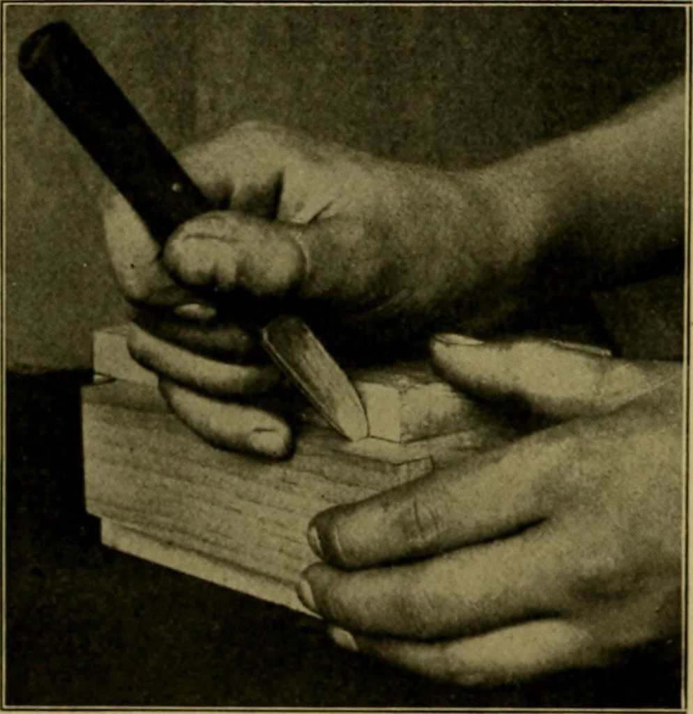 An illustration from Woodwork for the grades, for use in manual training classes; fully illustrated with three hundred half-tone engravings from actual shop practice, and many working drawings of educational shop problems, 1913, leaf 197