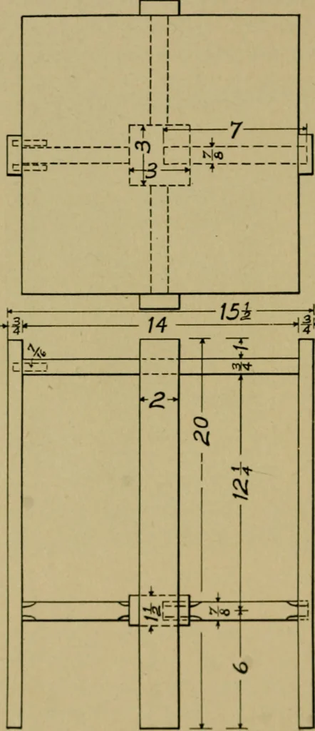 An illustration from Woodwork for the grades, for use in manual training classes; fully illustrated with three hundred half-tone engravings from actual shop practice, and many working drawings of educational shop problems, 1913, leaf 237